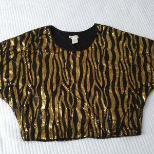 SANS SOUCI SEQUIN GOLD AND BLACK TOP